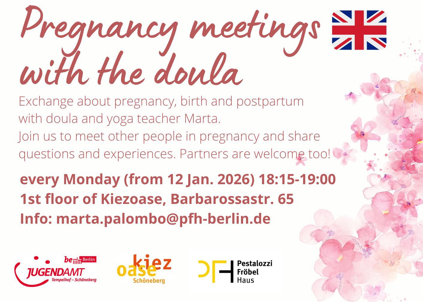 Pregnancy meetings with the doula in English