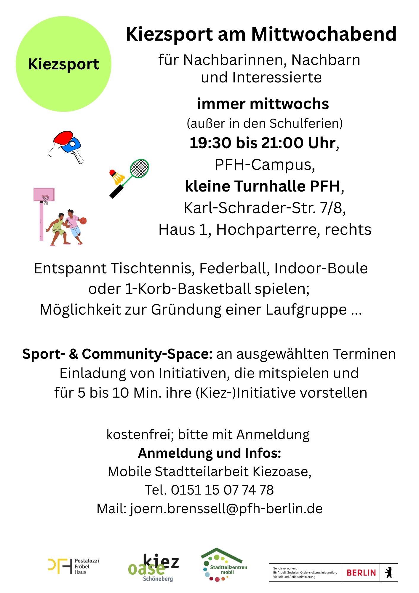 Kiezsport am Mittwochabend – Sport- und Community-Space