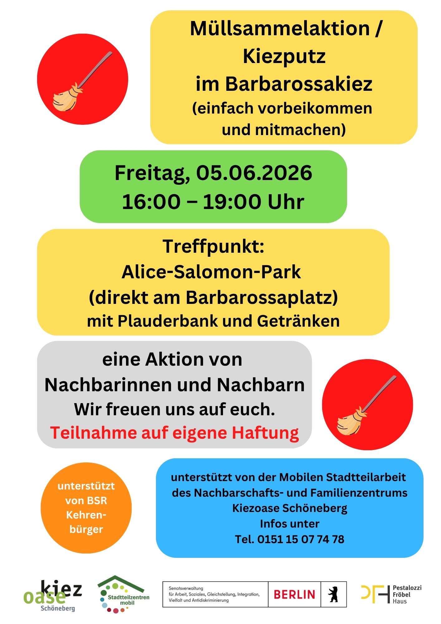 Müllsammelaktion / Kiezputz im Barbarossakiez