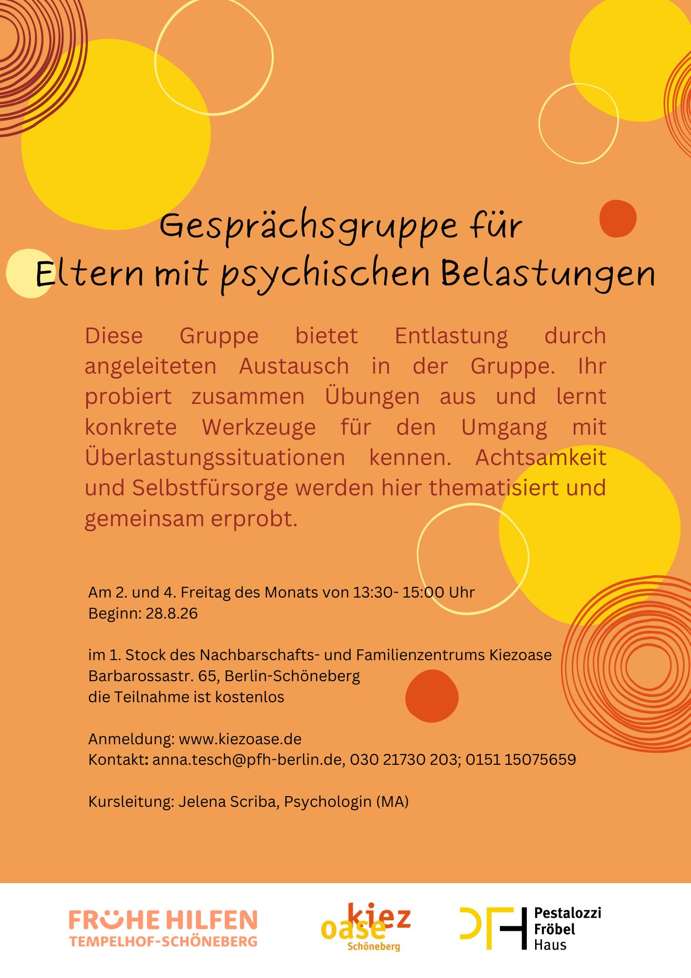 Gesprächsgruppe für Eltern mit psychischen Belastungen