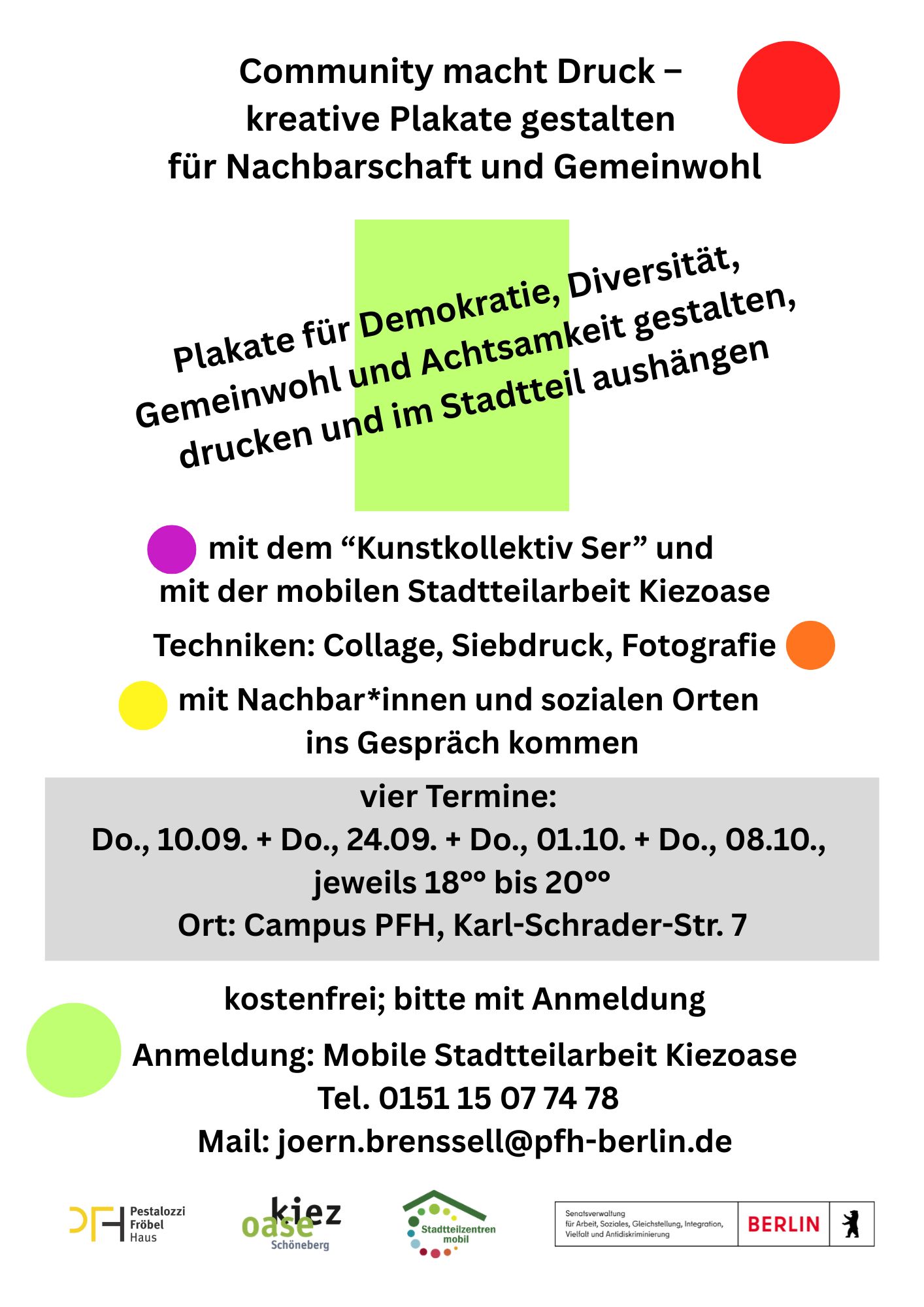 Community macht Druck – kreative Plakate gestalten für Nachbarschaft und Gemeinwohl