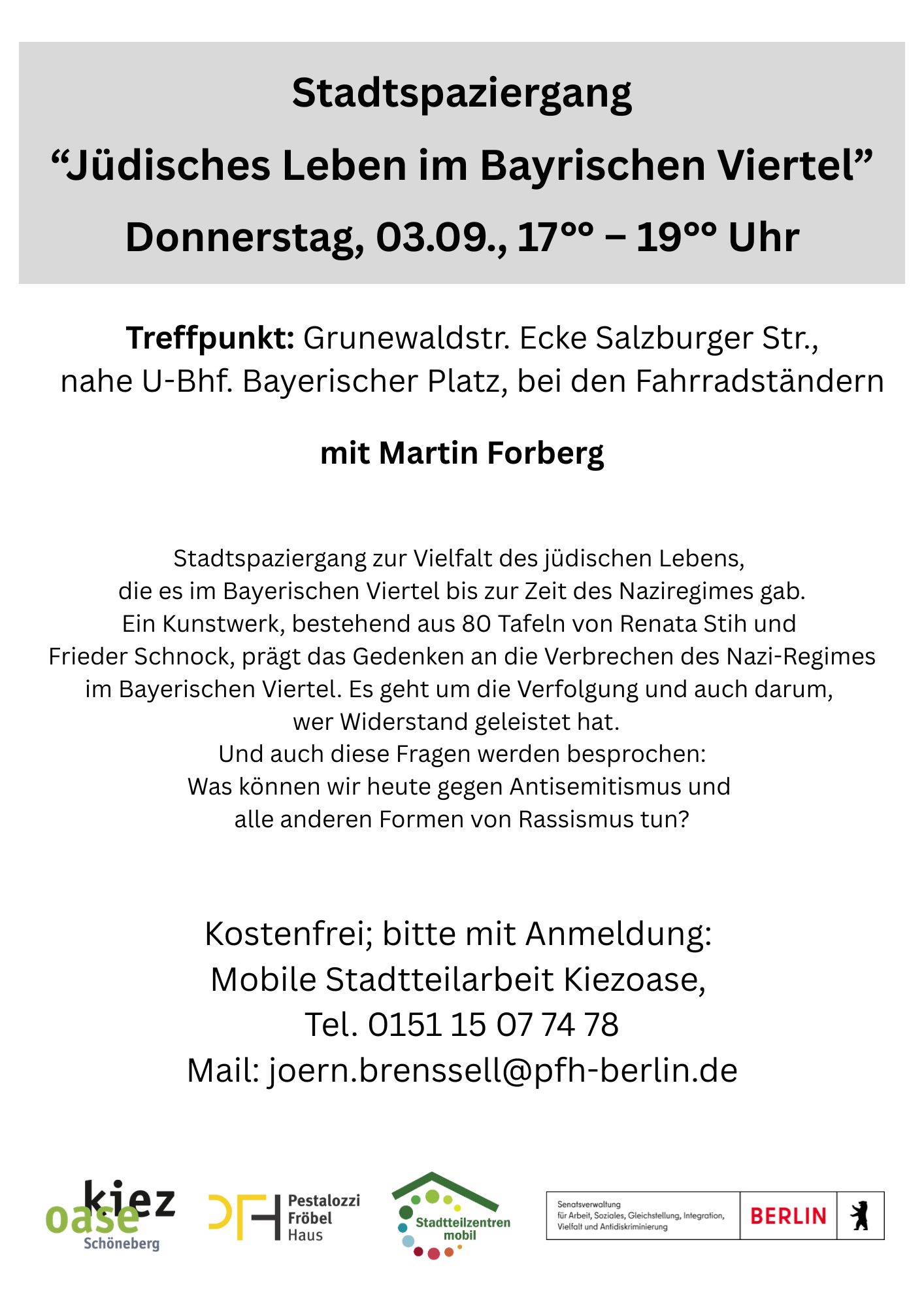 Stadtspaziergang “Jüdisches Leben im Bayrischen Viertel”